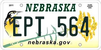 NE license plate EPT564
