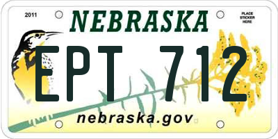NE license plate EPT712