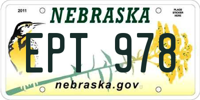 NE license plate EPT978
