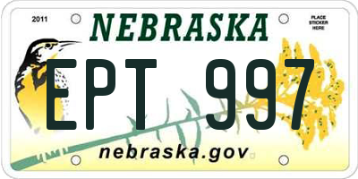 NE license plate EPT997