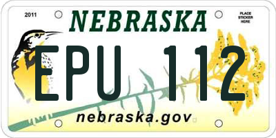 NE license plate EPU112