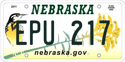 NE license plate EPU217