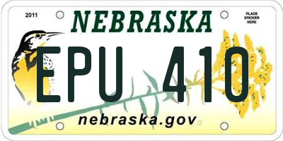 NE license plate EPU410