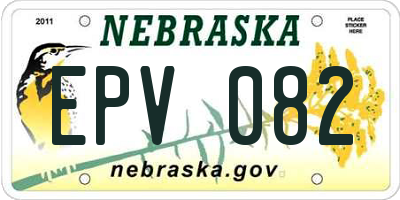 NE license plate EPV082