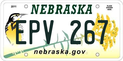 NE license plate EPV267