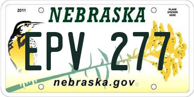 NE license plate EPV277
