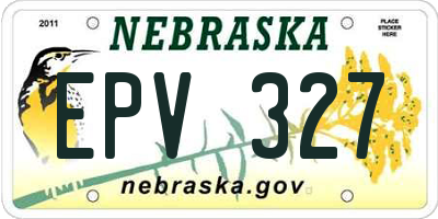 NE license plate EPV327