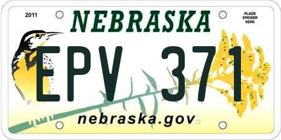 NE license plate EPV371
