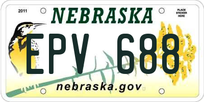 NE license plate EPV688