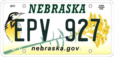 NE license plate EPV927