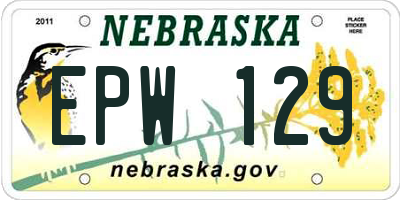 NE license plate EPW129