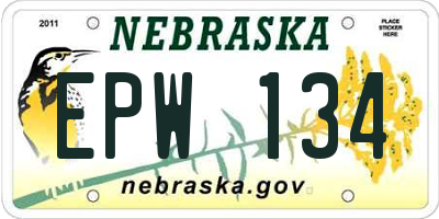 NE license plate EPW134
