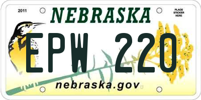 NE license plate EPW220