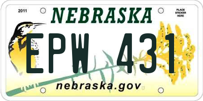 NE license plate EPW431