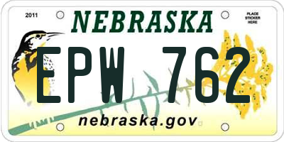 NE license plate EPW762