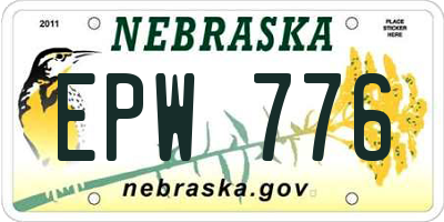 NE license plate EPW776