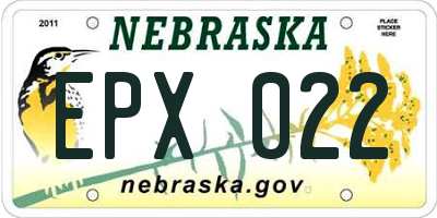 NE license plate EPX022