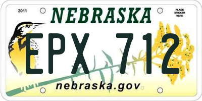 NE license plate EPX712