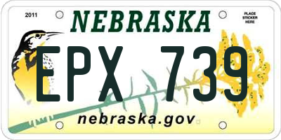 NE license plate EPX739