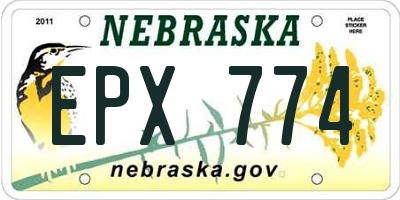 NE license plate EPX774
