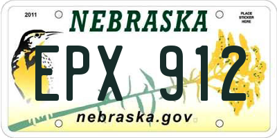 NE license plate EPX912