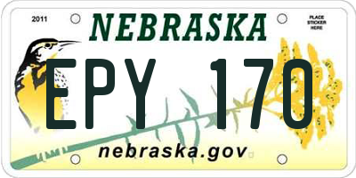 NE license plate EPY170