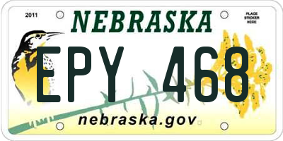 NE license plate EPY468
