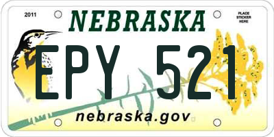 NE license plate EPY521