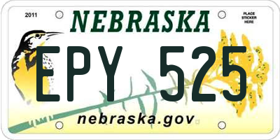 NE license plate EPY525