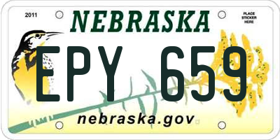 NE license plate EPY659