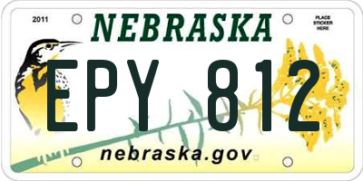NE license plate EPY812