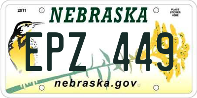 NE license plate EPZ449