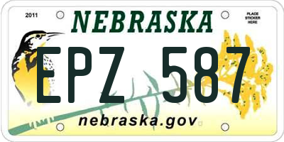 NE license plate EPZ587