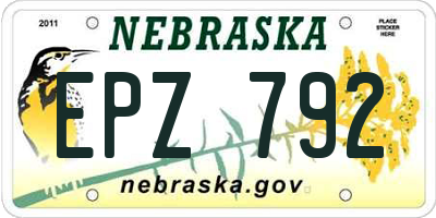 NE license plate EPZ792