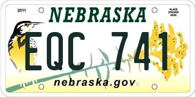 NE license plate EQC741