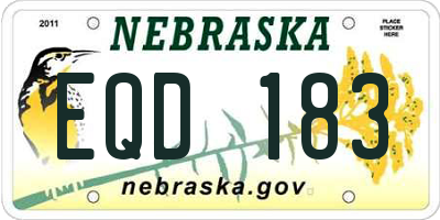 NE license plate EQD183