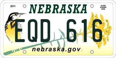 NE license plate EQD616