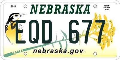 NE license plate EQD677