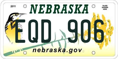 NE license plate EQD906