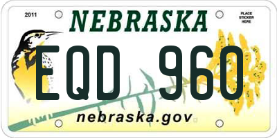 NE license plate EQD960