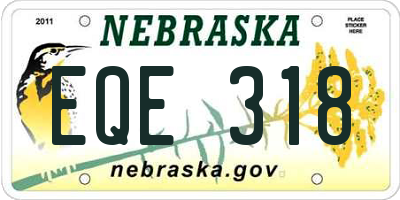 NE license plate EQE318