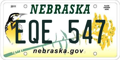 NE license plate EQE547