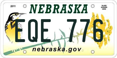NE license plate EQE776
