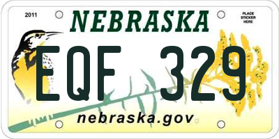 NE license plate EQF329