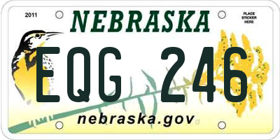 NE license plate EQG246
