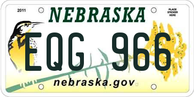 NE license plate EQG966