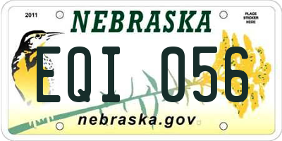 NE license plate EQI056