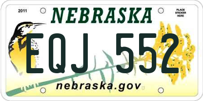 NE license plate EQJ552