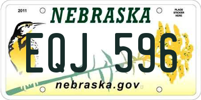 NE license plate EQJ596