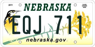 NE license plate EQJ711